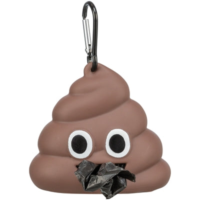 Trixie Poop Bag Holder Turd Emoji Inklusiv 15 Beutel Braun 8X5 Cm 4 St