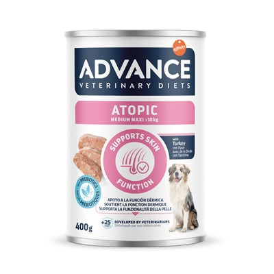 Advance Veterinary Diet Dog Atopic Gevoelige Huid Medium/Maxi 6 x 400 g natvoer voor gevoelige huid