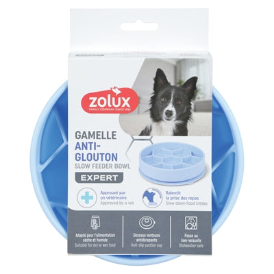 Zolux Matkopp Hund Slow Feed Med Sugproppar Silikon Blå