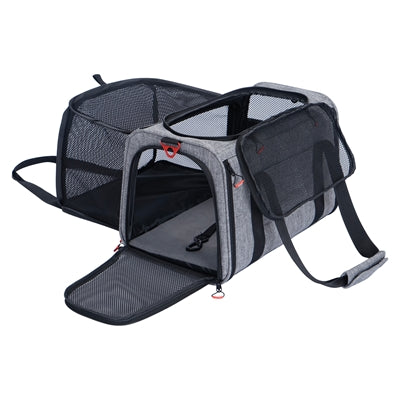 Zolux Resväska Hund / Katt Utbyggbar Max 8 Kg Grå / Svart L 58X49X29 Cm <8Kg