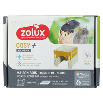 Zolux Gnagarhus Cosy Hamster / Råtta / Mus Trä 17.5X14X15 Cm