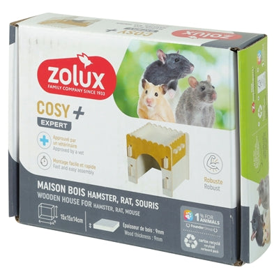 Zolux Gnagarhus Cosy Hamster / Råtta / Mus Trä 17.5X14X15 Cm
