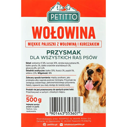 Petitto Hundgodis Petitto Nötkött 500 G