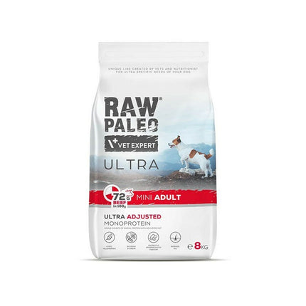 Vetexpert Foder Vetexpert Raw Paleo Ultra Mini Adult Beef Kalvkött 8 Kg