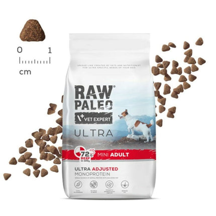 Vetexpert Foder Vetexpert Raw Paleo Ultra Mini Adult Beef Kalvkött 8 Kg