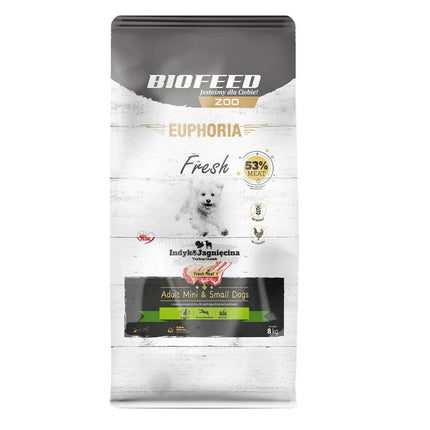 Biofeed Foder Biofeed Euphoria Fresh Adult Mini & Small Turkey With Lamb Kalkon 8 Kg Vuxen
