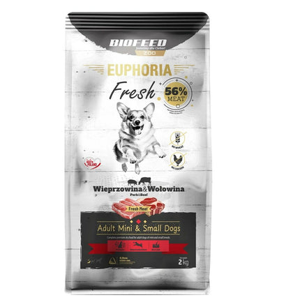 Biofeed Foder Biofeed Euphoria Fresh Adult Mini & Small Pork With Beef Gris 2 Kg Vuxen 2,3 Kg