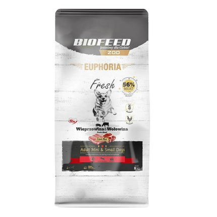 Biofeed Foder Biofeed Euphoria Fresh Adult Mini & Small Pork With Beef Gris 8 Kg Vuxen
