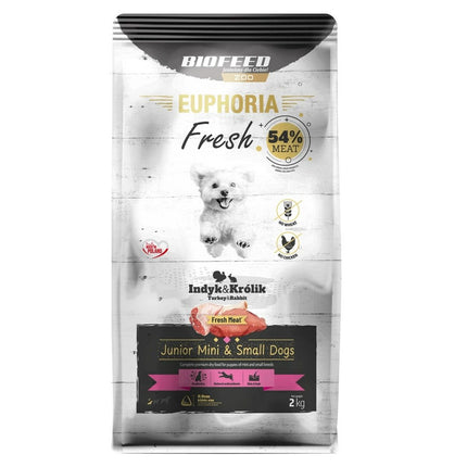 Biofeed Foder Biofeed Euphoria Fresh Junior Mini & Small Turkey With Rabbit Kalkon 2 Kg Barn/Junior 2,3 Kg