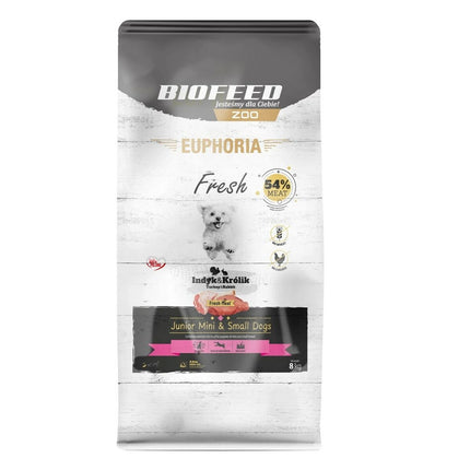 Biofeed Foder Biofeed Euphoria Fresh Junior Mini & Small Monoprotein Turkey Kalkon 8 Kg Barn/Junior