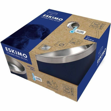 Mpets Hundmatare Mpets Eskimo Metall Rostfritt Stål Blå Slirsäker 2 L