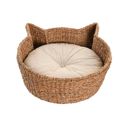 Home Esprit Säng För Husdjur Home Esprit Vit Naturell Naturliga Fibrer 55 X 45 X 18 Cm