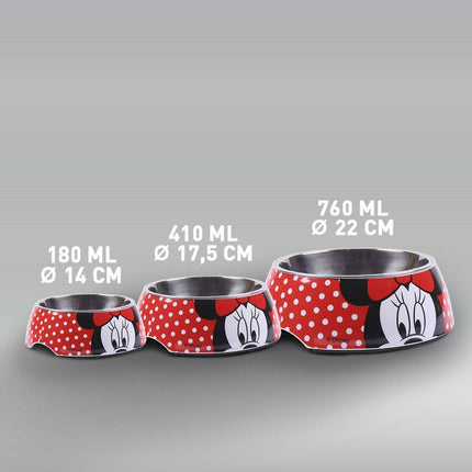 Minnie Mouse Hundmatare Minnie Mouse Röd Melamin 180 Ml Svart Metall