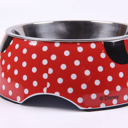 Minnie Mouse Hundmatare Minnie Mouse Röd Melamin 180 Ml Svart Metall