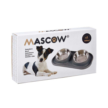 Mascow Hundmatare Mascow 317 Blå Metall 40 X 8,5 X 22 Cm Double