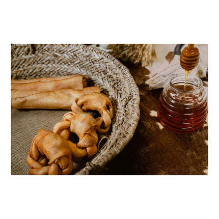 Gloria Hundgodis Gloria Snackys Rawhide Honung 12 Cm Donut Flätning