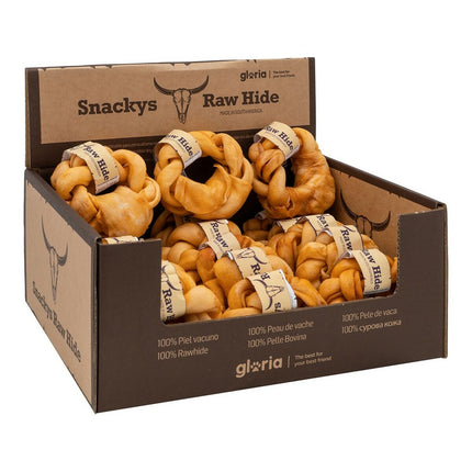 Gloria Hundgodis Gloria Snackys Rawhide Honung 12 Cm Donut Flätning