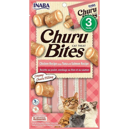 Inaba Snack For Cats Inaba Churu Bites Kyckling Lax Tonfisk Fisk