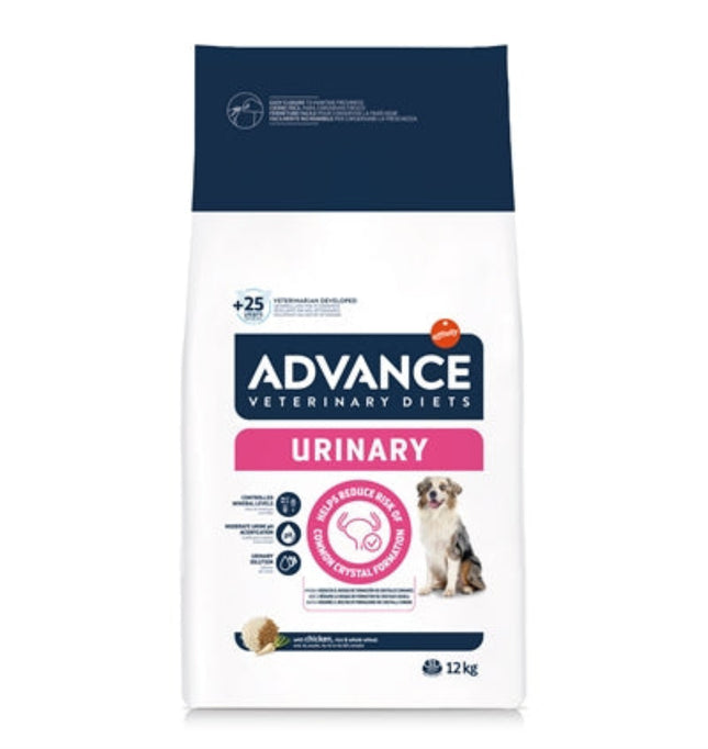 Advance Veterinary Diet Dog Urinary Urinewegen 3 kg en 12 kg droogvoer voor honden met struvietstenen och urinewegproblemen