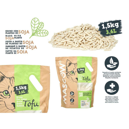 Mascow Kattsand 1,5 Kg Soja Vit (8 Antal)