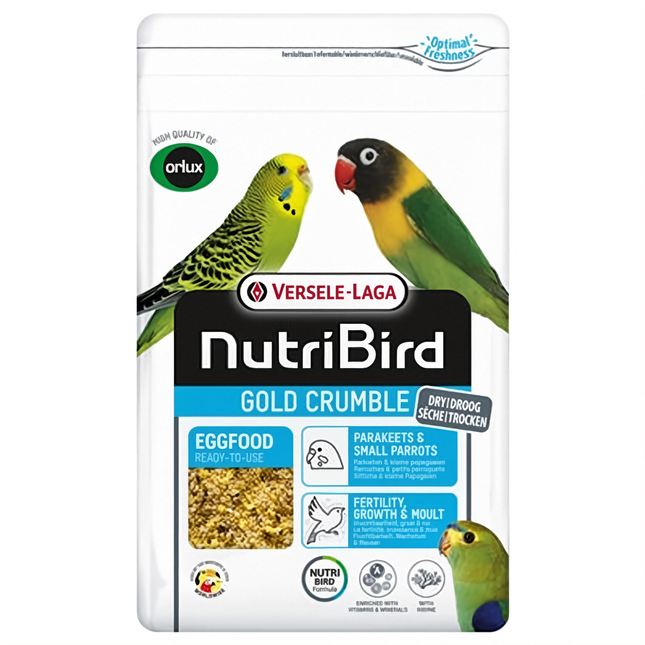 Nutribird Gold Crumble Torrt Äggfoder Nymfkakaduor / Små Papegojor